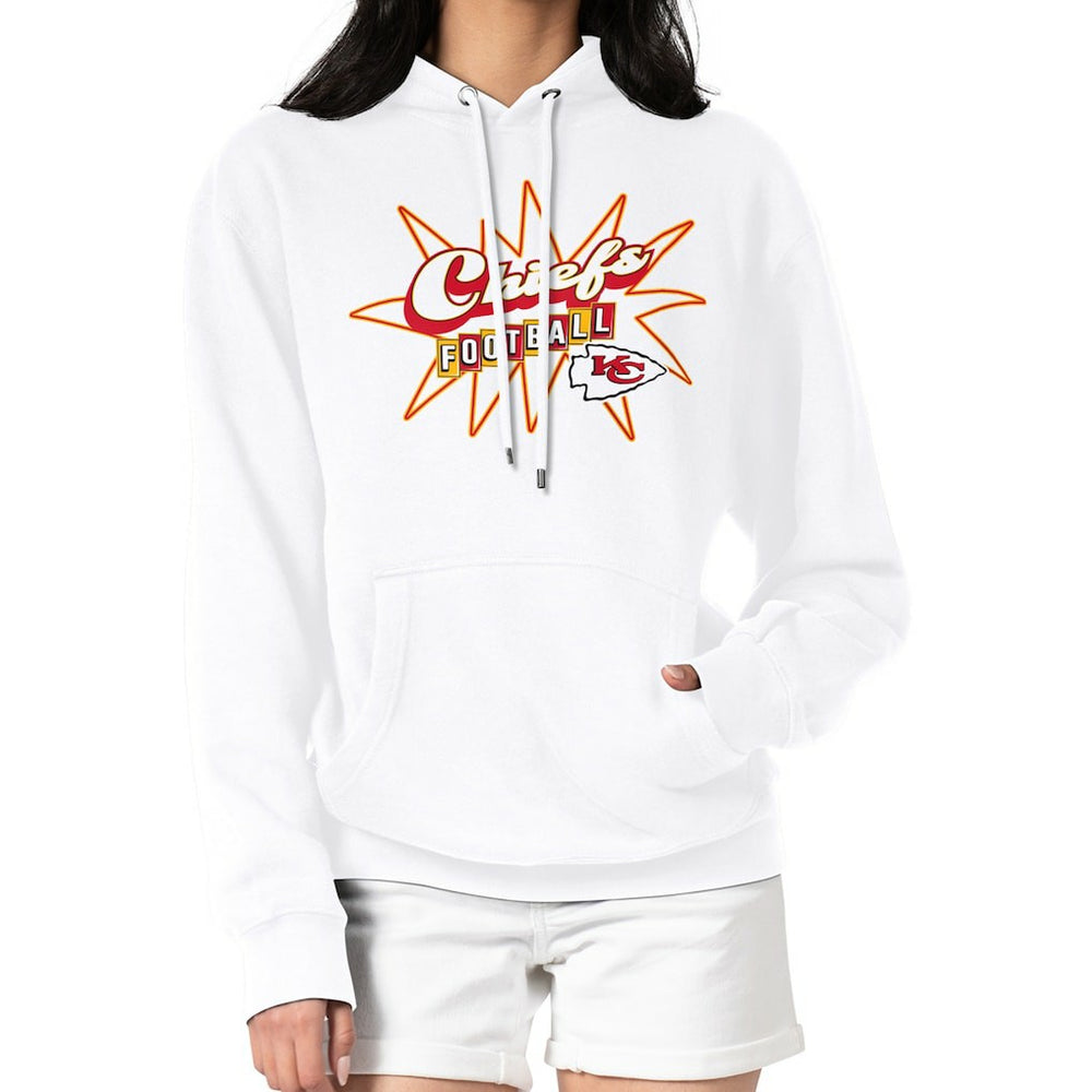Kansas City Chiefs Starter Women's Drive-In Sign Pullover Hoodie White