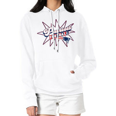 New England Patriots Starter Women's Drive-In Sign Pullover Hoodie White