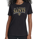 New Orleans Saints Starter Women's Arch Stripe T-Shirt Black
