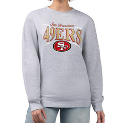 San Francisco 49ers Starter Women's Arch Stripe Fleece Pullover Sweatshirt Gray