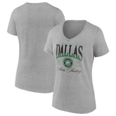 Dallas Stars Women's Retro Script V-Neck T-Shirt - Gray - NHL 203175580
