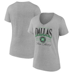 Dallas Stars Women's Retro Script V-Neck T-Shirt - Gray - NHL 203175580