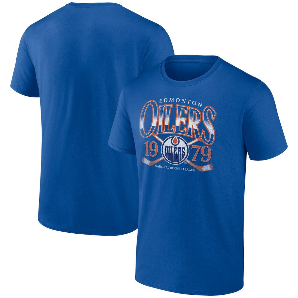 Edmonton Oilers Retro Cross Sticks T-Shirt - Royal - NHL 203175583
