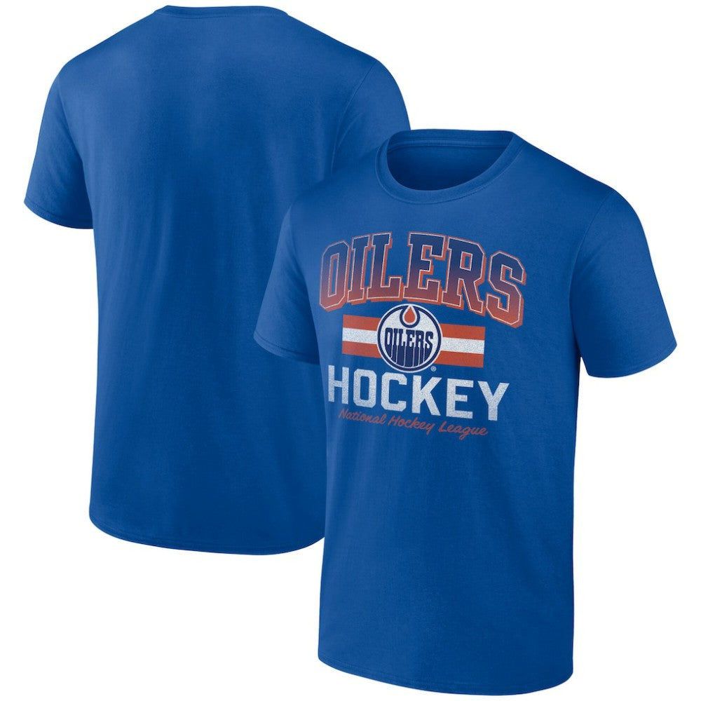 Edmonton Oilers Retro Stripe T-Shirt - Royal - NHL 203175584
