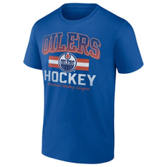 Edmonton Oilers Retro Stripe T-Shirt - Royal - NHL 203175584