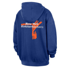 New York Knicks Courtside Club Premium Hoodie Blue | Nike Near Me