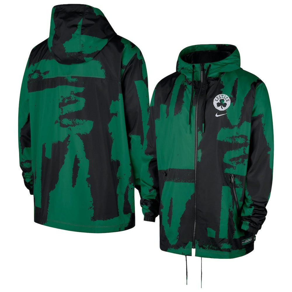 Boston Celtics Courtside Club Premium Woven Full-Zip Hooded Jacket Black/Kelly Green | Nike online