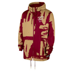 Cleveland Cavaliers Courtside Club Premium Woven Full-Zip Hooded Jacket for sale Wine/Gold | Nike Lifestyle