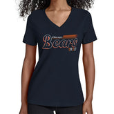 Chicago Bears Starter Women's Groovy Script V-Neck T-Shirt Navy