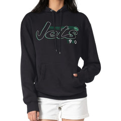 New York Jets Starter Women's Groovy Script Pullover Hoodie Black