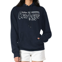 Dallas Cowboys Starter Women's Groovy Script Pullover Hoodie Navy