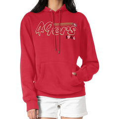 San Francisco 49ers Starter Women's Groovy Script Pullover Hoodie Scarlet