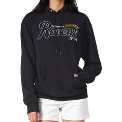 Baltimore Ravens Starter Women's Groovy Script Pullover Hoodie Black