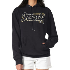 New Orleans Saints Starter Women's Groovy Script Pullover Hoodie Black