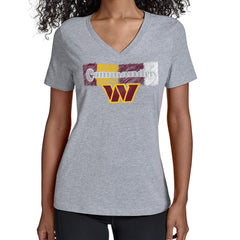 Washington Commanders Starter Women's Color Shading V-Neck T-Shirt Gray