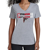 Atlanta Falcons Starter Women's Color Shading V-Neck T-Shirt Gray