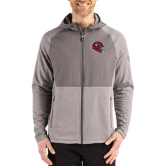 Kansas City Chiefs Cutter & Buck Peshastin Eco Fleece Recycled Raglan Full-Zip Tri-Blend Hybrid Jacket Heather Gray
