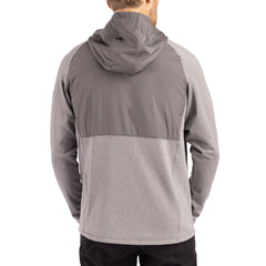Tampa Bay Buccaneers Cutter & Buck Peshastin Eco Fleece Recycled Raglan Full-Zip Tri-Blend Hybrid Jacket Heather Gray