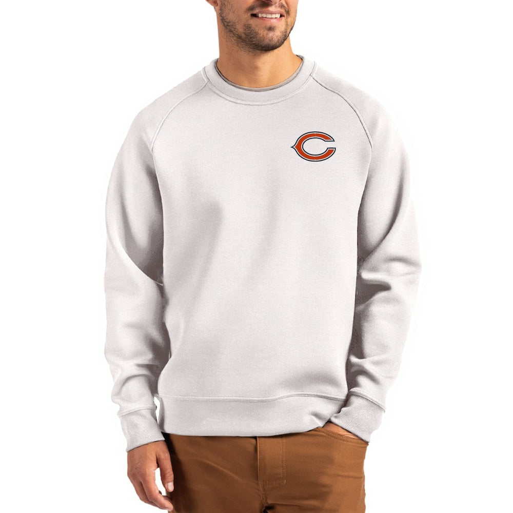 Chicago Bears Cutter & Buck Team Logo Roam Recycled Raglan Pullover Sweatshirt Gray
