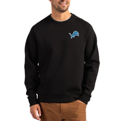 Detroit Lions Cutter & Buck Primary Logo Roam Recycled Raglan Pullover Sweatshirt Black