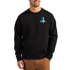 Detroit Lions Cutter & Buck Throwback Roam Recycled Raglan Pullover Sweatshirt Black