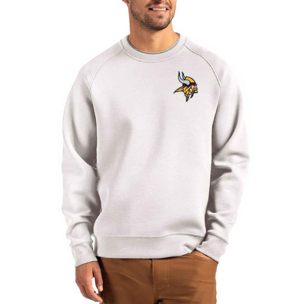 Minnesota Vikings Cutter & Buck Primary Logo Roam Recycled Raglan Pullover Sweatshirt Gray