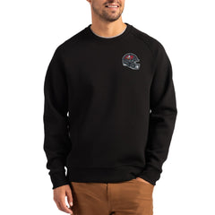 Tampa Bay Buccaneers Cutter & Buck Helmet Roam Recycled Raglan Pullover Sweatshirt Black