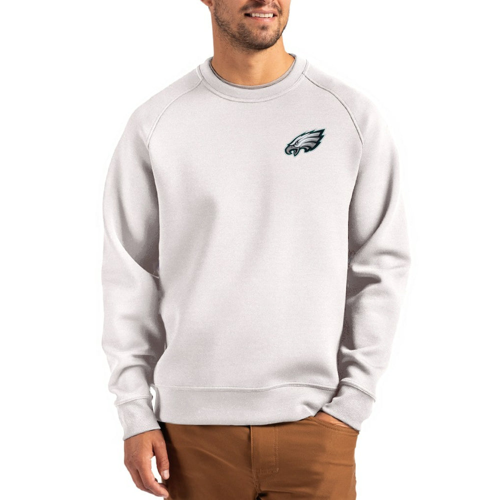 Philadelphia Eagles Cutter & Buck Primary Logo Roam Recycled Raglan Pullover Sweatshirt Gray