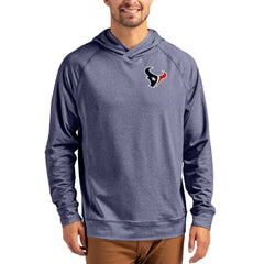 Houston Texans Cutter & Buck Adapt Knit Recycled Raglan Pullover Hoodie Heather Navy