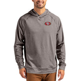 San Francisco 49ers Cutter & Buck Adapt Knit Recycled Raglan Pullover Hoodie Heather Gray