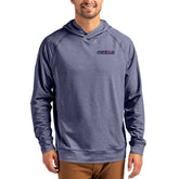 San Francisco 49ers Cutter & Buck Adapt Americana Knit Recycled Raglan Pullover Hoodie Heather Navy