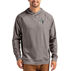 New Orleans Saints Cutter & Buck Adapt Historic Knit Recycled Raglan Pullover Hoodie Heather Gray