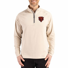 Chicago Bears Cutter & Buck Adapt Eco Knit Stretch Recycled Quarter-Zip Pullover Tan