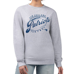 New England Patriots G-III 4Her by Carl Banks Women's Distressed Graphics Fleece Pullover Sweatshirt Gray