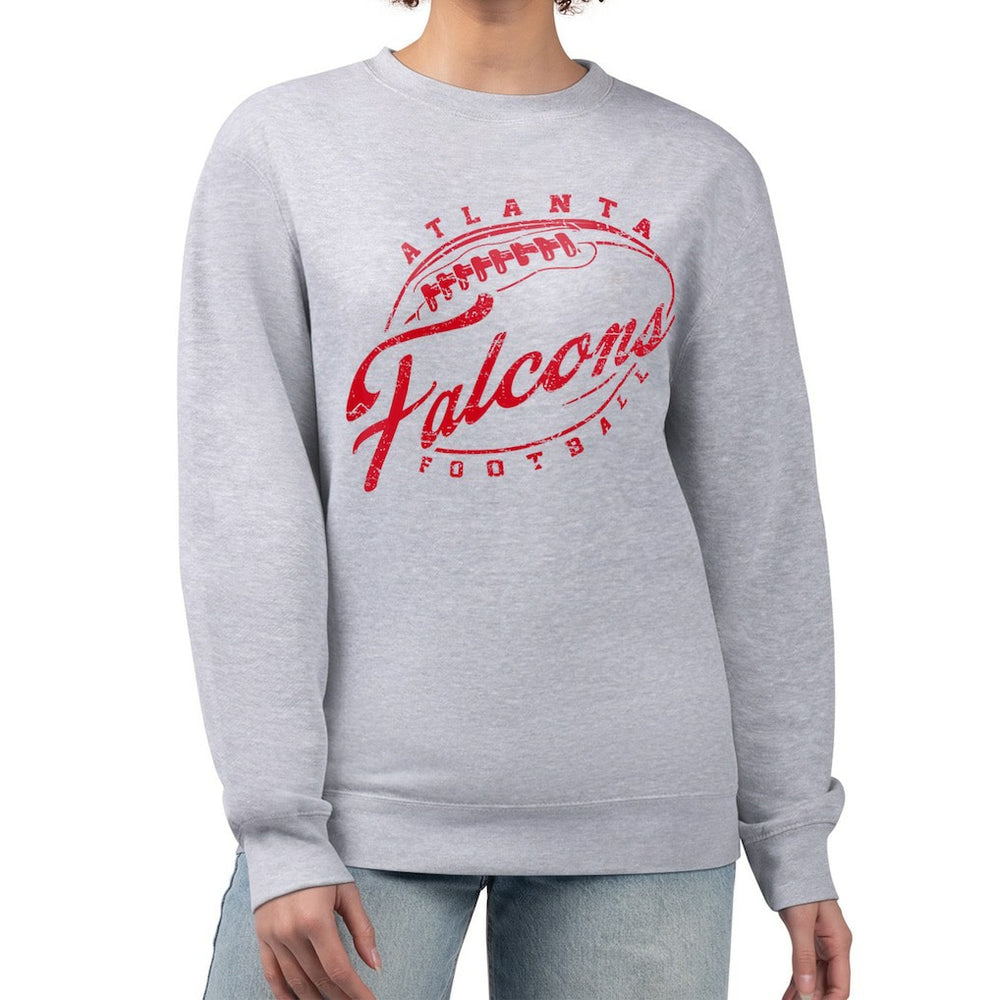 Atlanta Falcons G-III 4Her by Carl Banks Women's Distressed Graphics Fleece Pullover Sweatshirt Gray