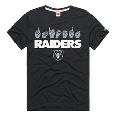 Las Vegas Raiders Homage Unisex NFL ASL Collection by Love Sign Tri-Blend T-Shirt Black