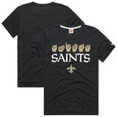 New Orleans Saints Homage Unisex NFL ASL Collection by Love Sign Tri-Blend T-Shirt Black