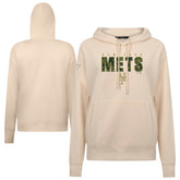 New York Mets Levelwear Women's Adorn Protect W Pullover Hoodie - Khaki - MLB on Sale