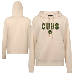 Chicago Cubs Levelwear Women's Adorn Protect W Pullover Hoodie - Khaki - MLB Sale