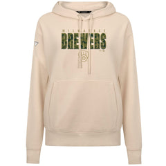 Milwaukee Brewers Levelwear Women's Adorn Protect W Pullover Hoodie - Khaki - MLB Discount
