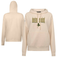 Boston Red Sox Levelwear Women's Adorn Protect W Pullover Hoodie - Khaki - MLB Sale