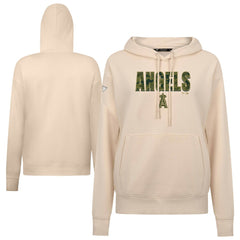 Los Angeles Angels Levelwear Women's Adorn Protect W Pullover Hoodie - Khaki - MLB on Sale