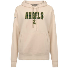 Los Angeles Angels Levelwear Women's Adorn Protect W Pullover Hoodie - Khaki - MLB on Sale