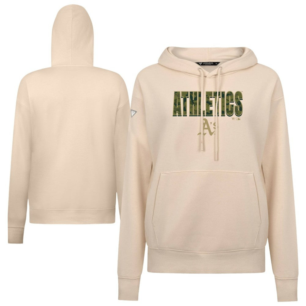 Athletics Levelwear Women's Adorn Protect W Pullover Hoodie - Khaki - MLB Sale