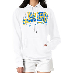 Los Angeles Chargers Starter Women's Fireworks Fleece Pullover Hoodie White