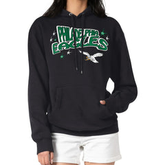 Philadelphia Eagles Starter Women's Fireworks Fleece Pullover Hoodie Black