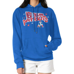 New England Patriots Starter Women's Fireworks Fleece Pullover Hoodie Royal