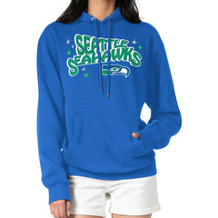 Seattle Seahawks Starter Women's Fireworks Fleece Pullover Hoodie Royal