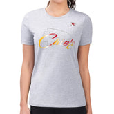 Kansas City Chiefs G-III 4Her by Carl Banks Women's Super-Slim Fit Lightweight Shadow Logo T-Shirt Gray