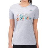 Miami Dolphins G-III 4Her by Carl Banks Women's Super-Slim Fit Lightweight Shadow Logo T-Shirt Gray